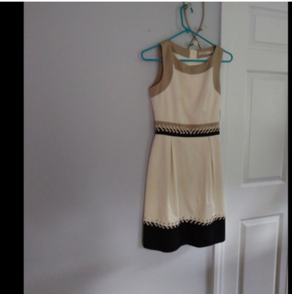 Karen Millen Sleeveless Neutral Cocktail Sheath Dress Sz 4 US